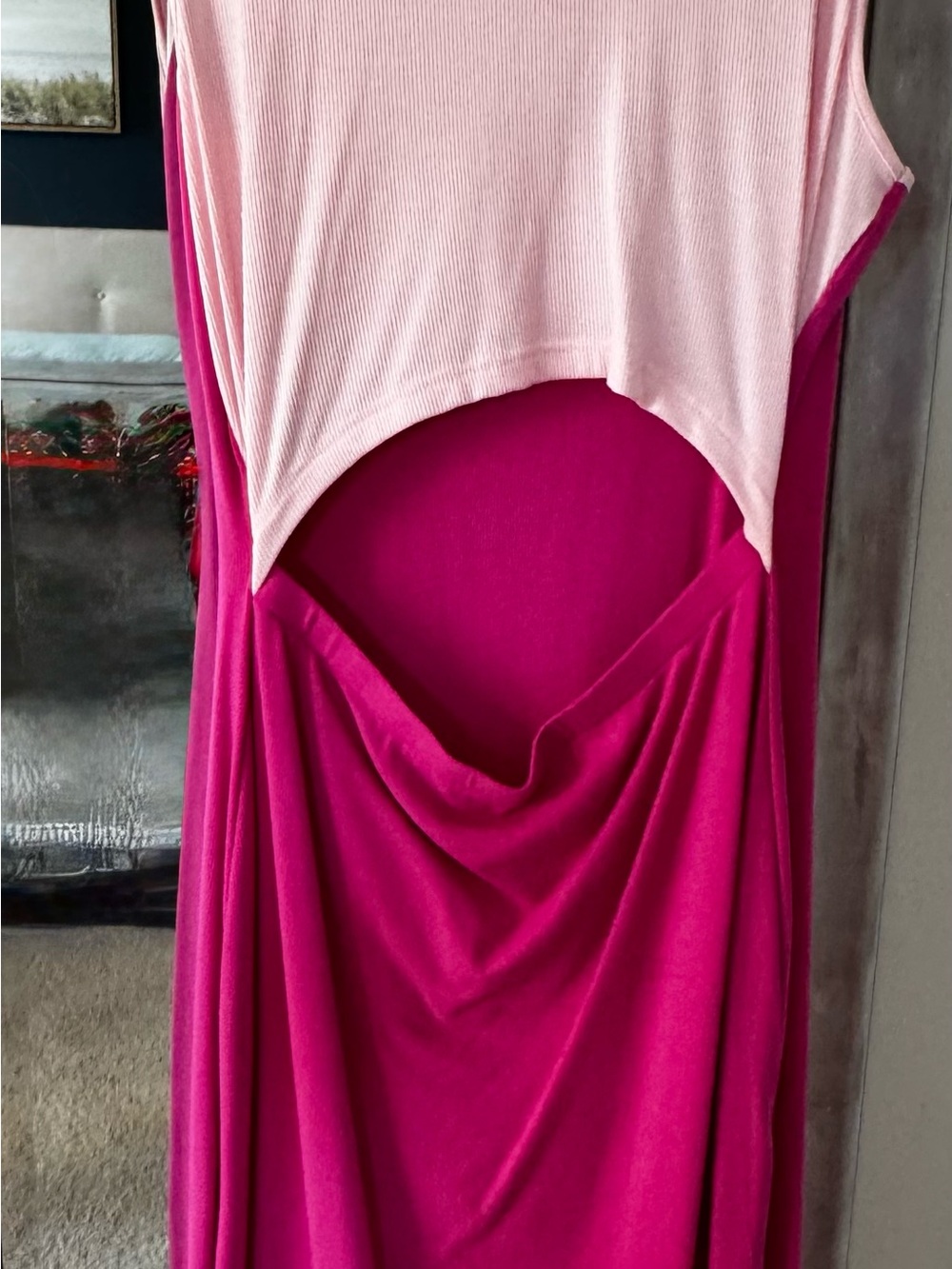 Amazon Essentials Pink and Hot Pink Midi Dress